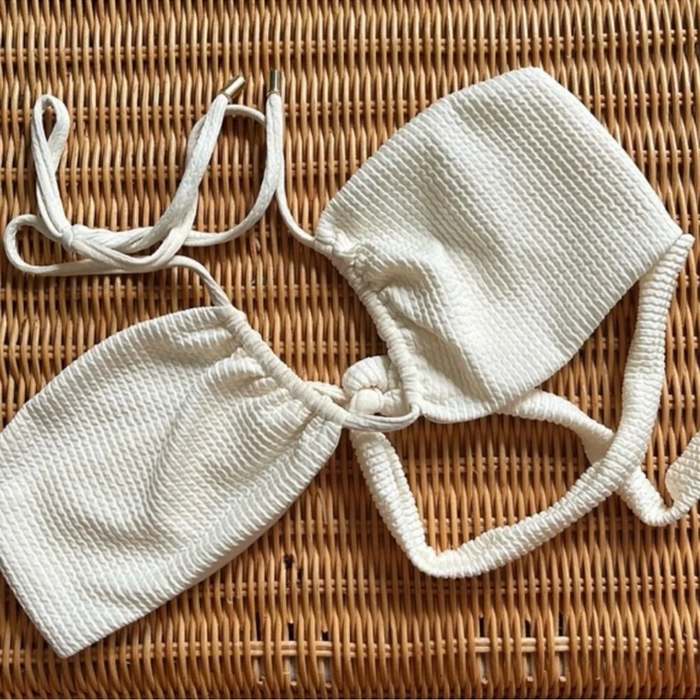 Monday Swimwear Cream Crochet Bikini Top